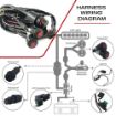 44" X6 Amber/White 240W Combo Beam LED Light Bar & Harness Kit diagram