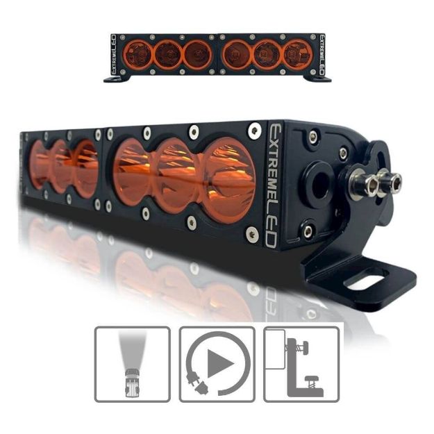 12" X6 Amber 60W Spot Beam LED Light Bar