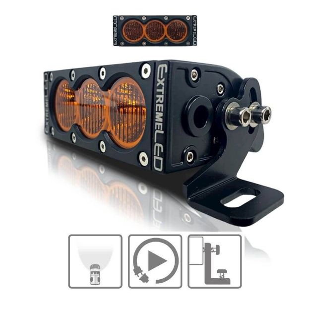 6" X6 Amber 30W Flood Beam LED Light Bar