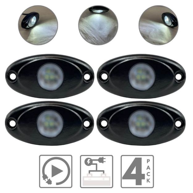 LED Rock Lights (White/4 Pack)